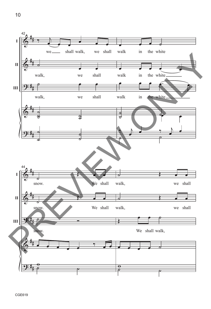 Let Us Walk in the White Snow (Three-part Mixed) by Earlene Rentz 3-Part - Sheet Music page 7