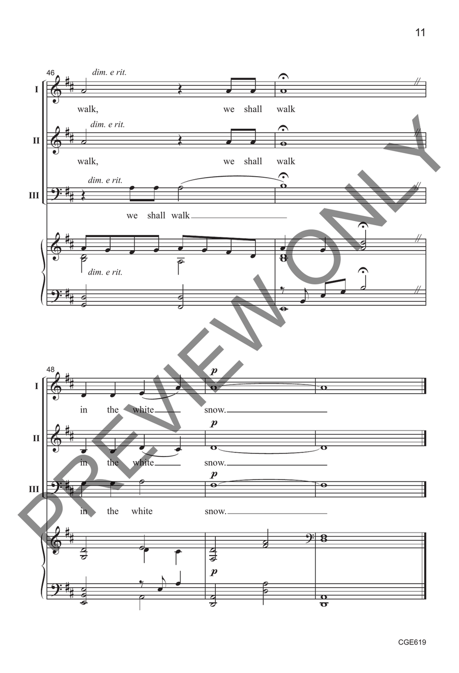 Let Us Walk in the White Snow (Three-part Mixed) by Earlene Rentz 3-Part - Sheet Music page 8