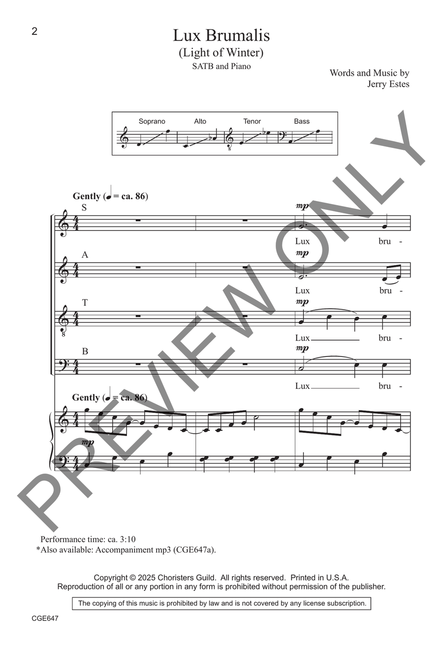 Lux Brumalis Lux Brumalis 4-Part scores gallery preview page 3