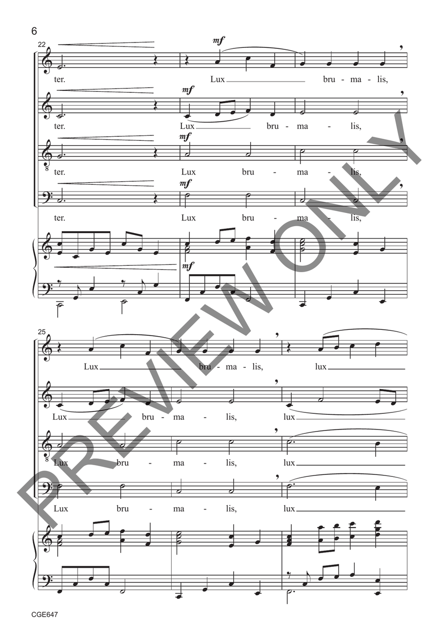 Lux Brumalis Lux Brumalis 4-Part scores gallery preview page 5