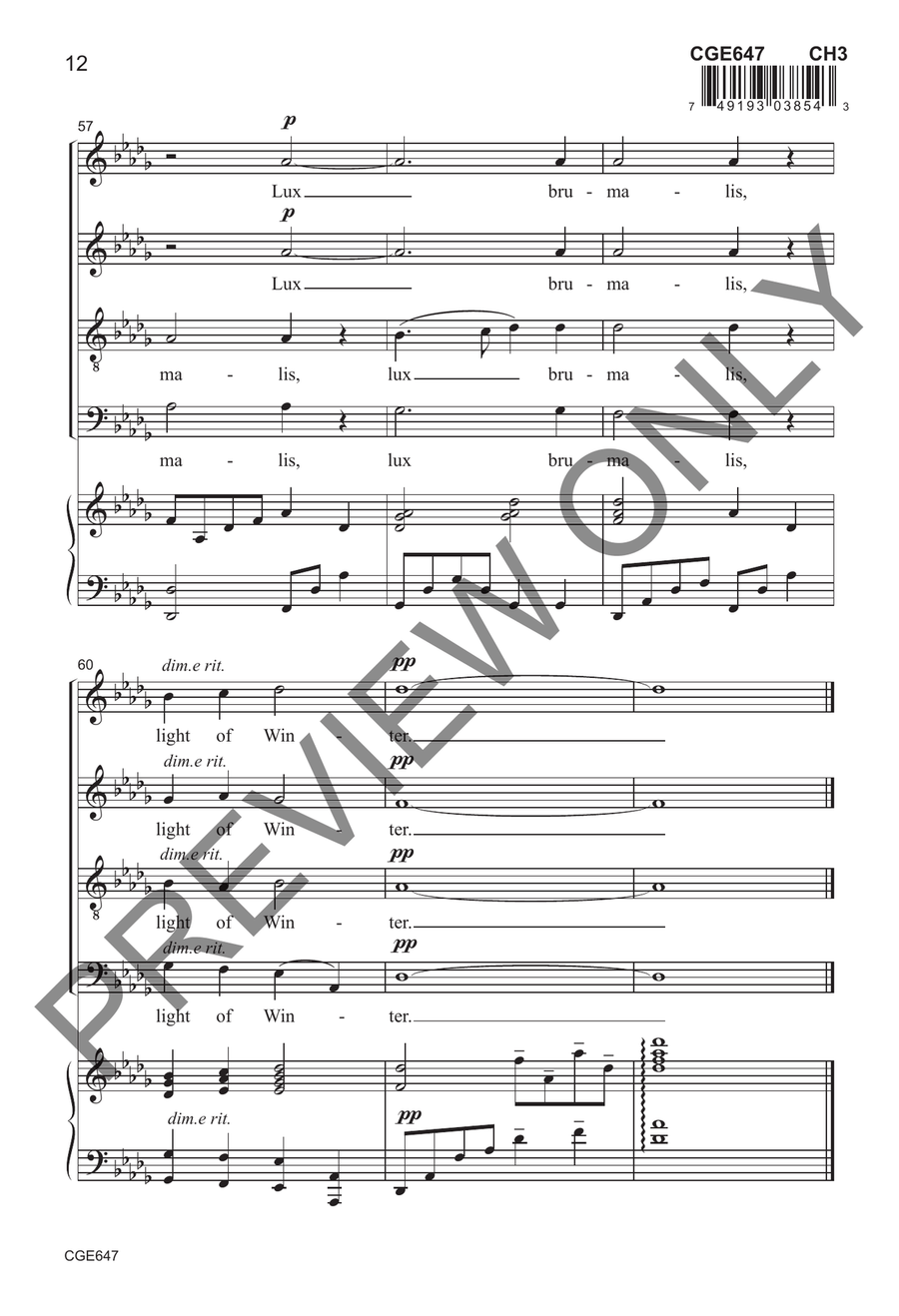 Lux Brumalis Lux Brumalis 4-Part scores gallery preview page 9