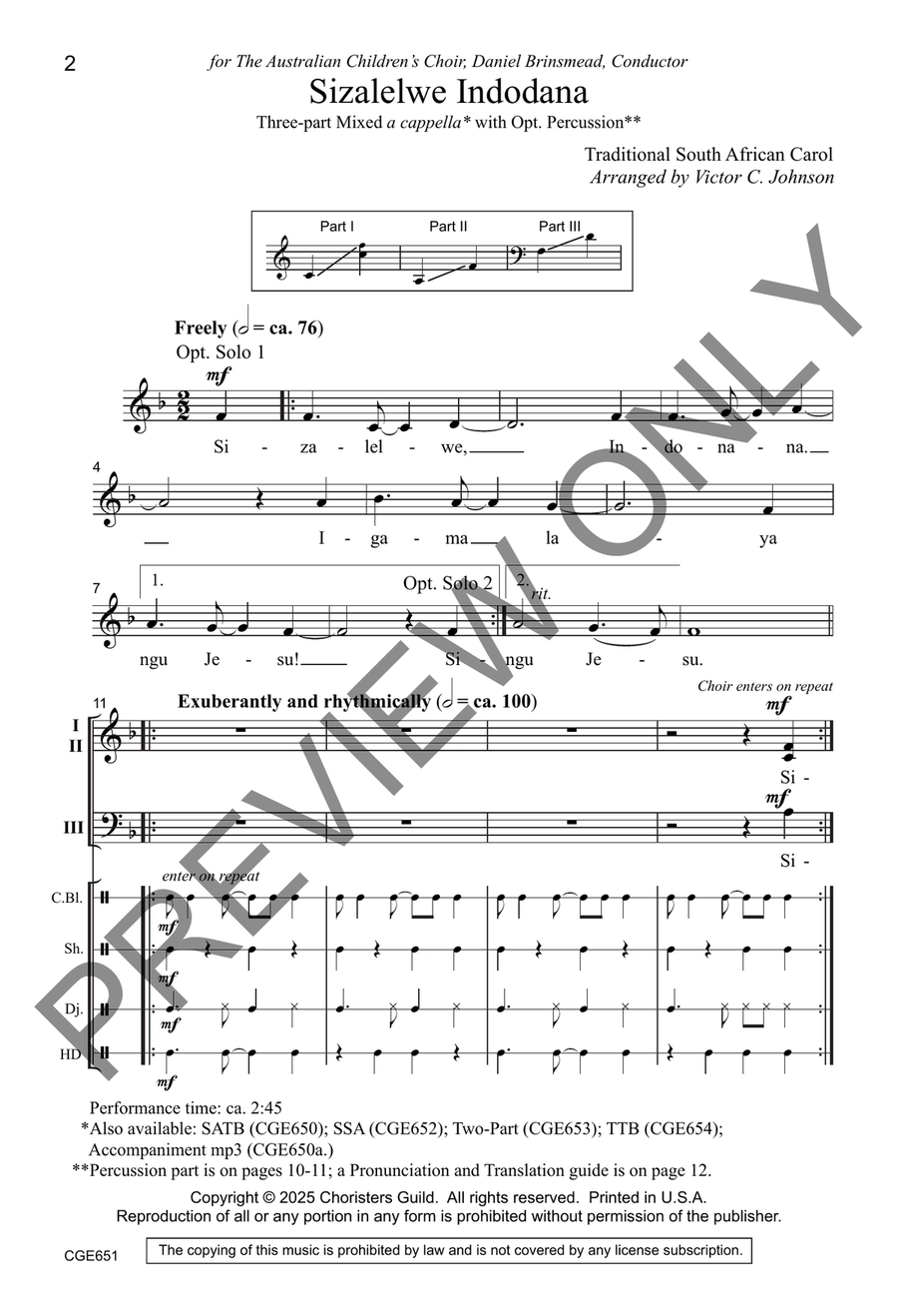 Sizalelwe Indodana Sizalelwe Indodana 3-Part scores gallery preview page 2