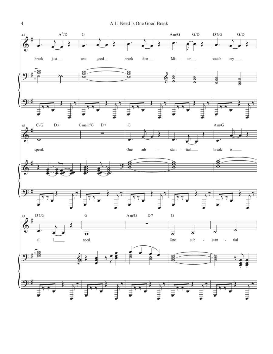All I Need Is One Good Break Medium Voice scores gallery preview page 4