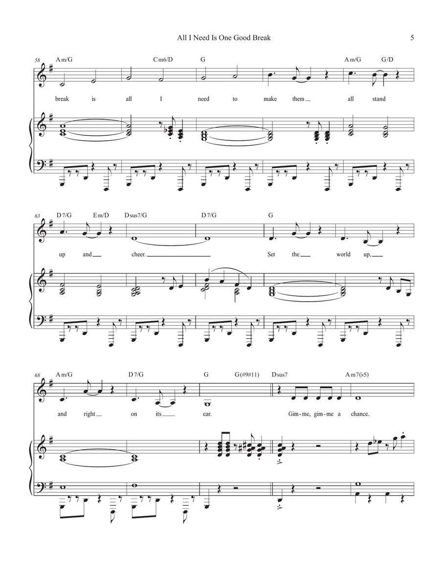 All I Need Is One Good Break Medium Voice scores gallery preview page 5