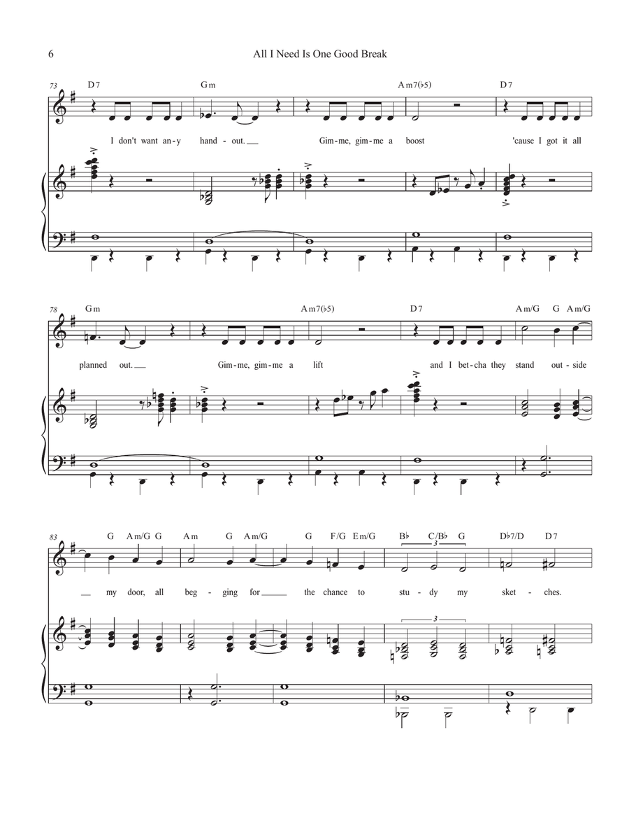 All I Need Is One Good Break Medium Voice scores gallery preview page 6