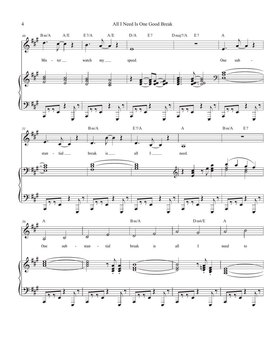 All I Need Is One Good Break Mezzo-Soprano Voice scores gallery preview page 4