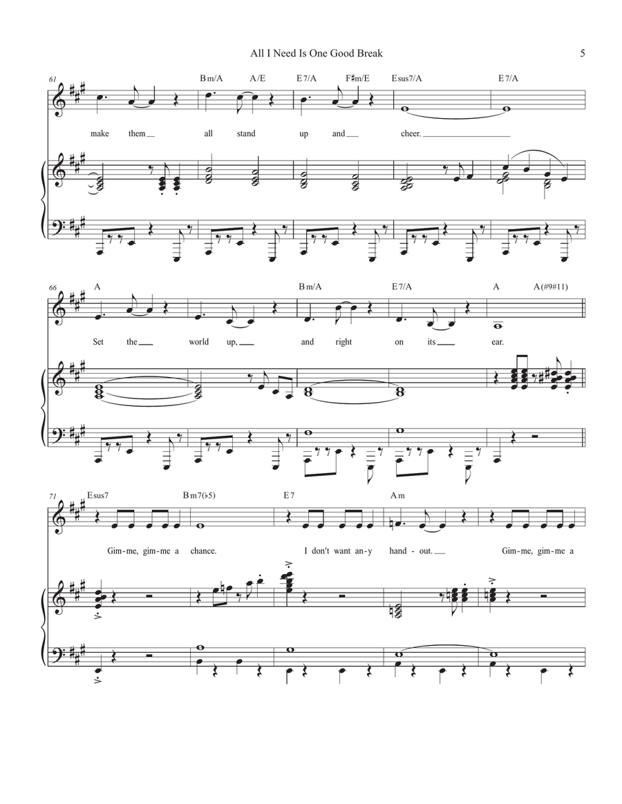 All I Need Is One Good Break Mezzo-Soprano Voice scores gallery preview page 5