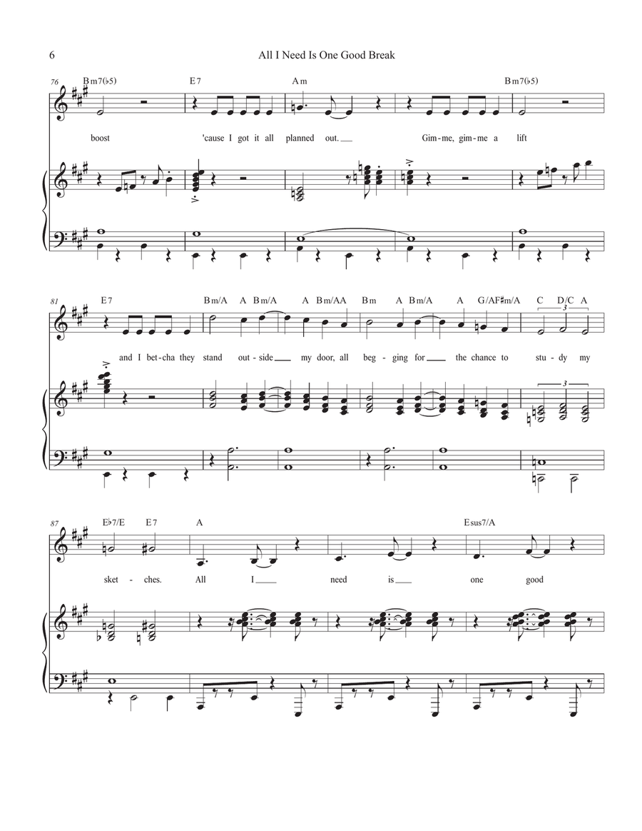 All I Need Is One Good Break Mezzo-Soprano Voice scores gallery preview page 6