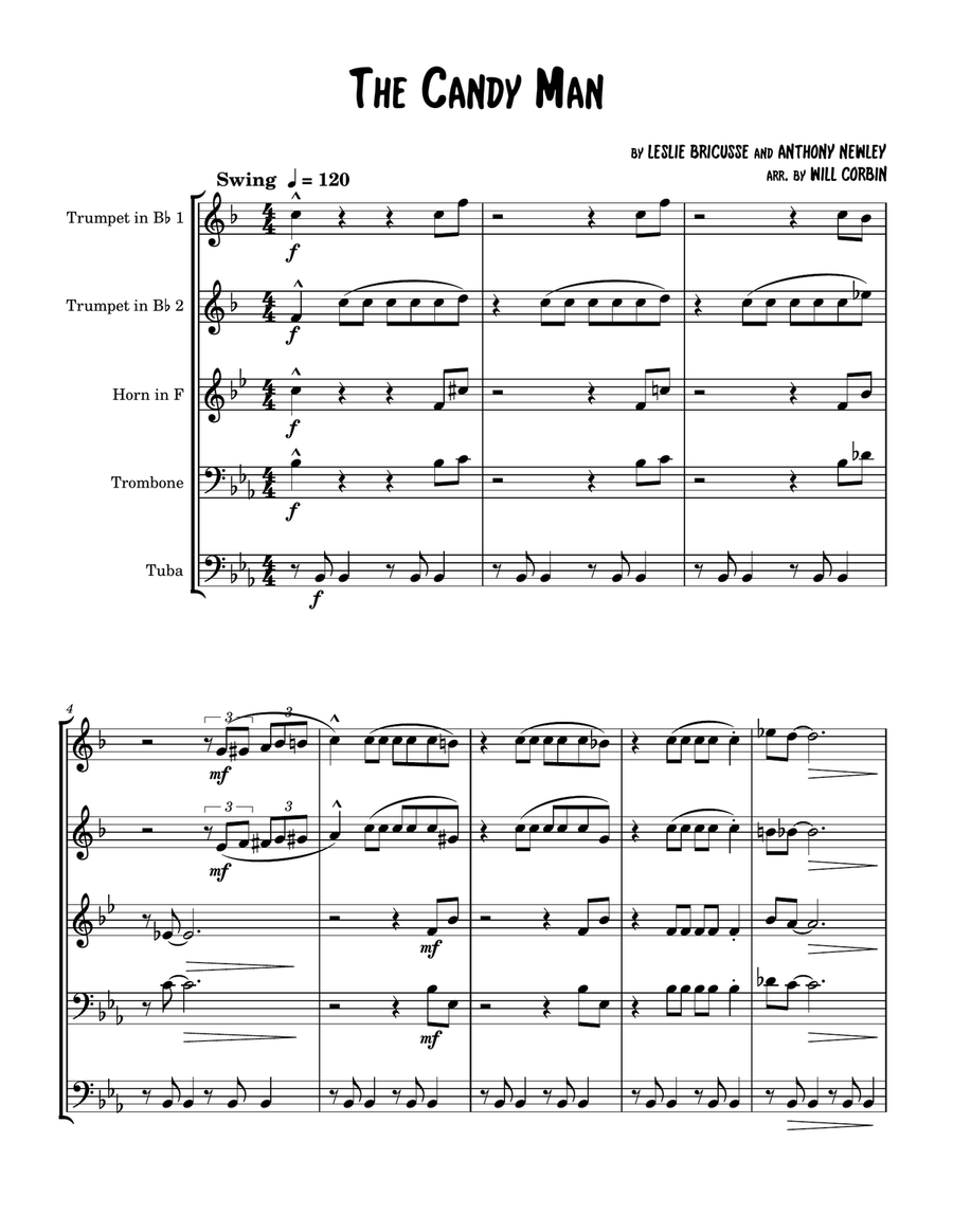 The Candy Man Brass Quintet scores gallery preview page 1