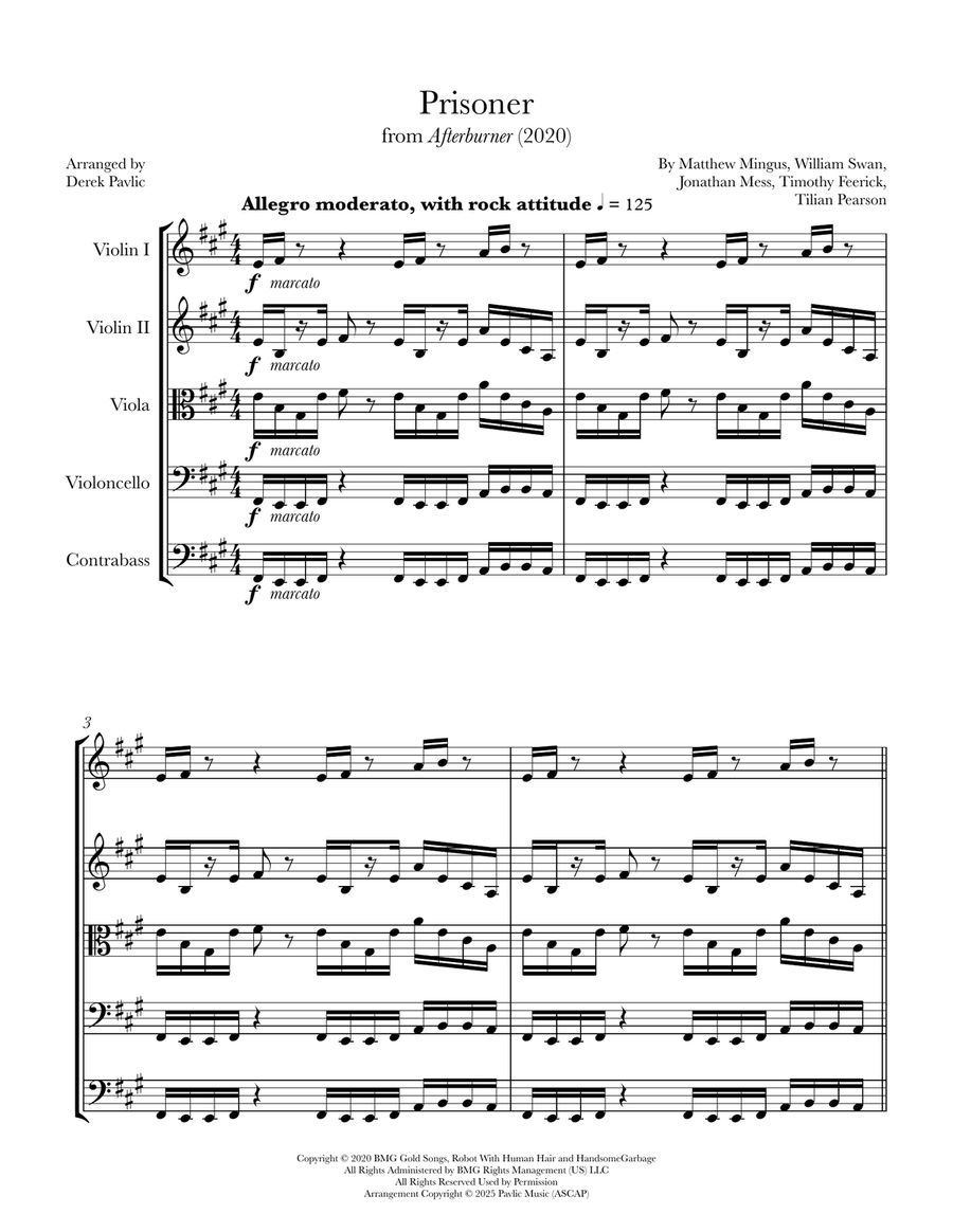 Prisoner Prisoner String Orchestra scores gallery preview page 1