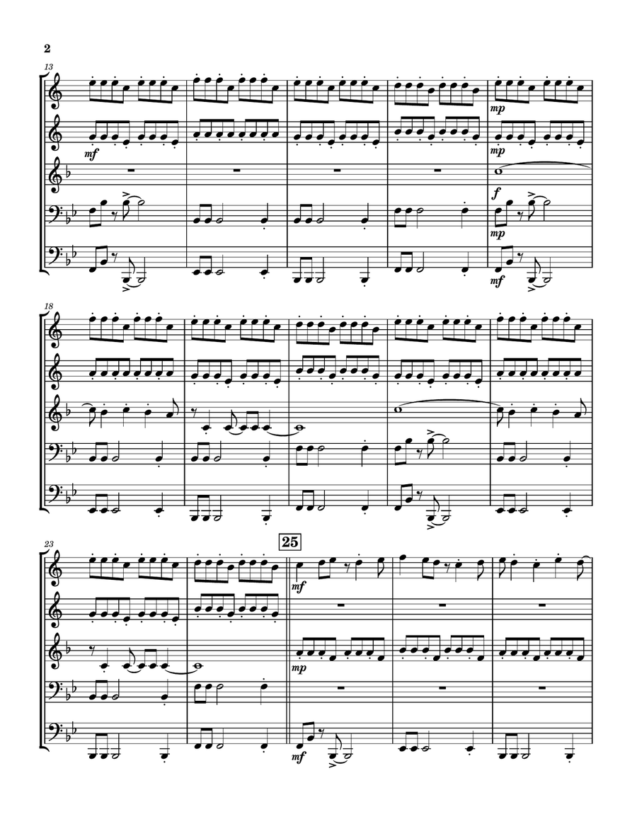 The Lion Sleeps Tonight Brass Quintet scores gallery preview page 2