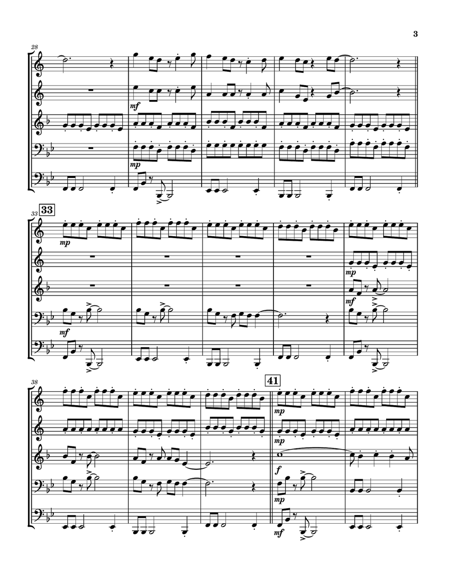 The Lion Sleeps Tonight Brass Quintet scores gallery preview page 3