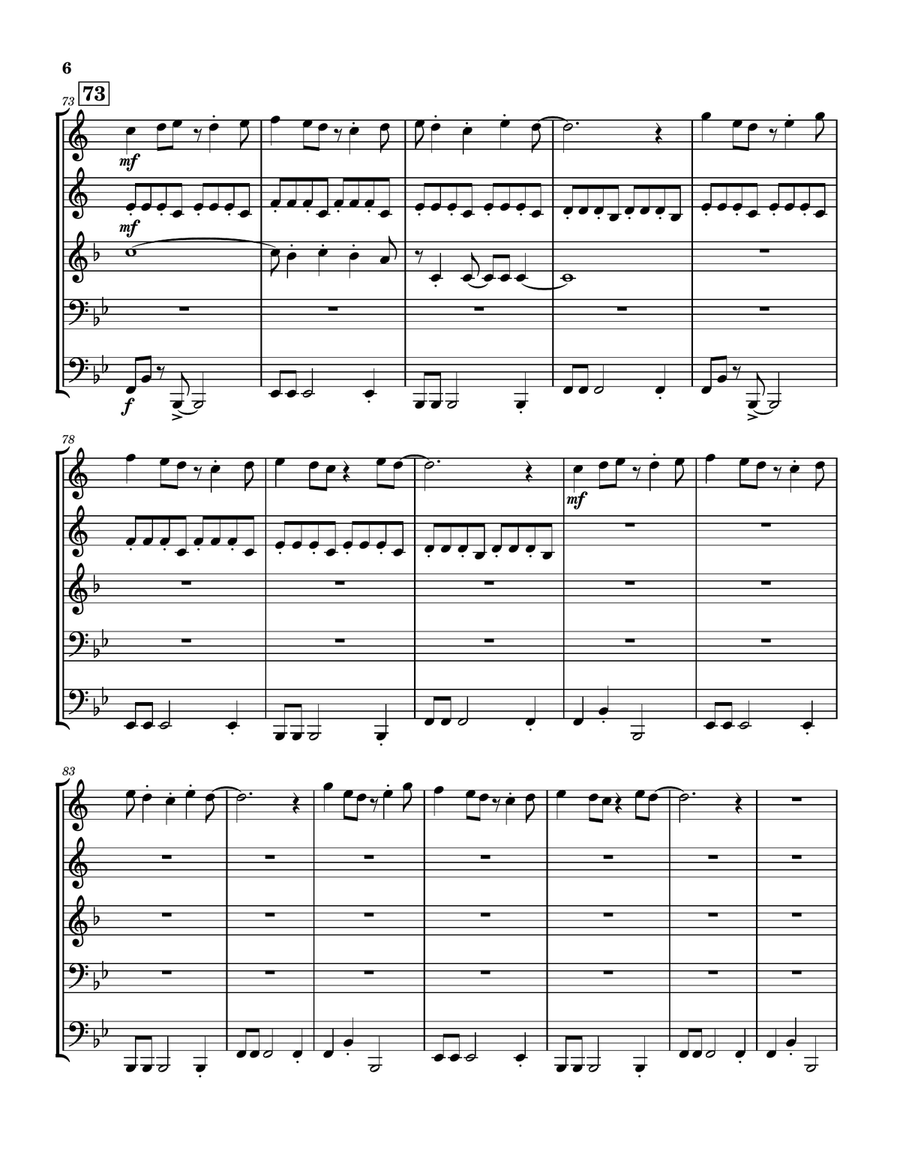 The Lion Sleeps Tonight Brass Quintet scores gallery preview page 6