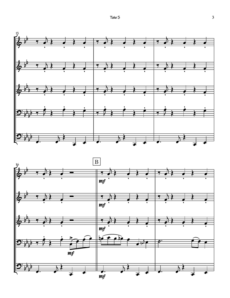 Take 5 Take 5 Brass Ensemble scores gallery preview page 3