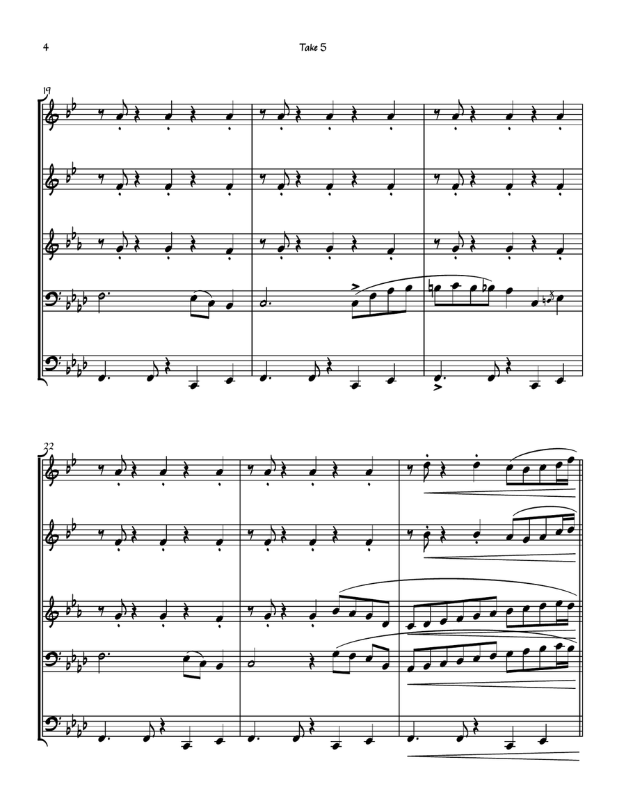Take 5 Take 5 Brass Ensemble scores gallery preview page 4