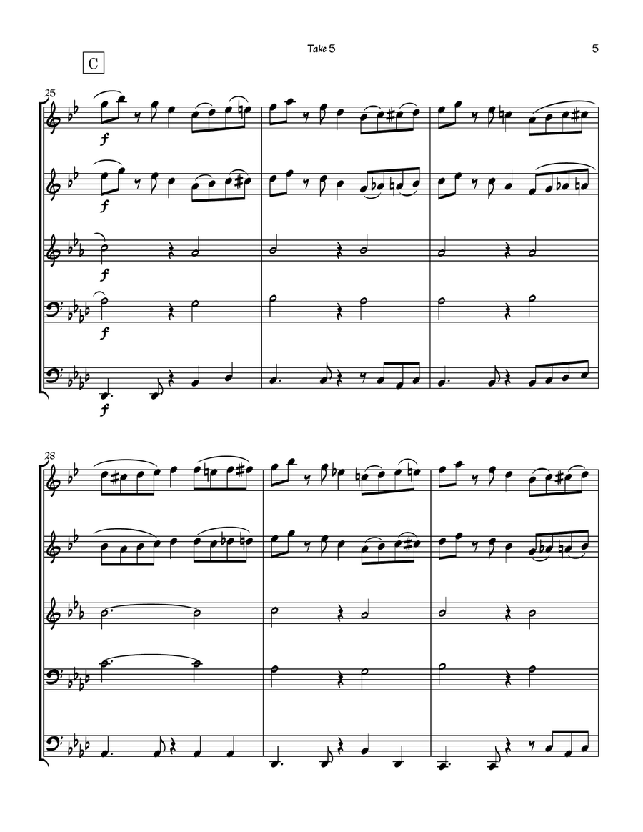 Take 5 Take 5 Brass Ensemble scores gallery preview page 5