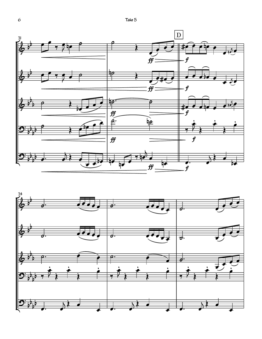 Take 5 Take 5 Brass Ensemble scores gallery preview page 6