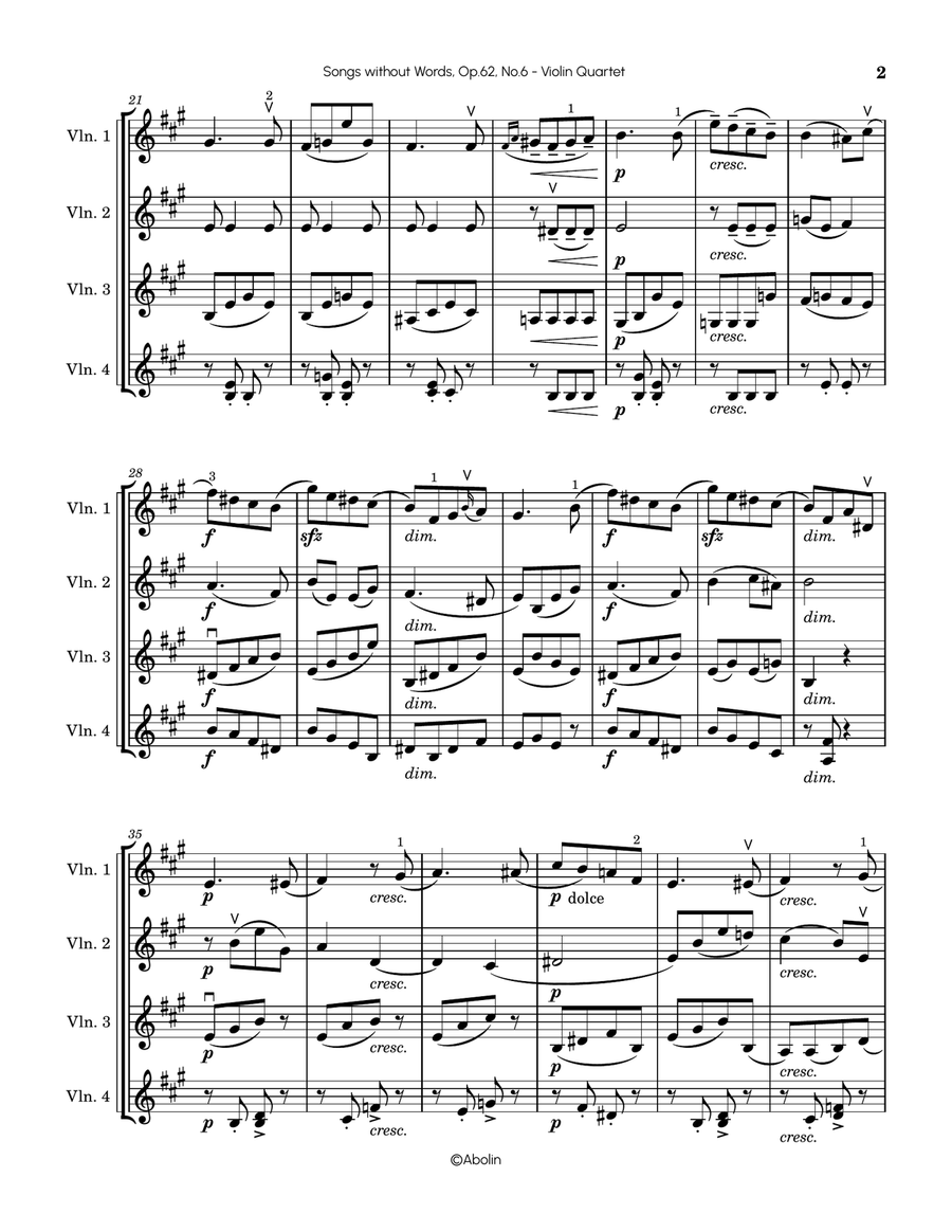 Mendelssohn: Lieder ohne Worte (Songs Without Words), Op.62, No.6, 