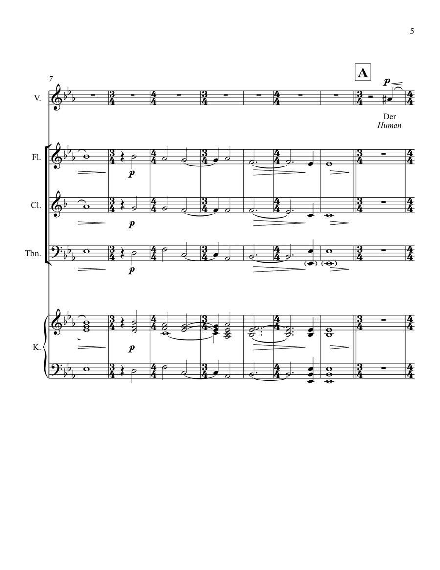 Urlicht, from Sym. No. 2 in C Minor Small Ensemble scores gallery preview page 5