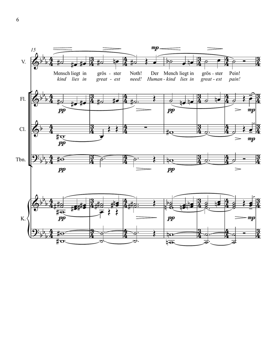 Urlicht, from Sym. No. 2 in C Minor Small Ensemble scores gallery preview page 6
