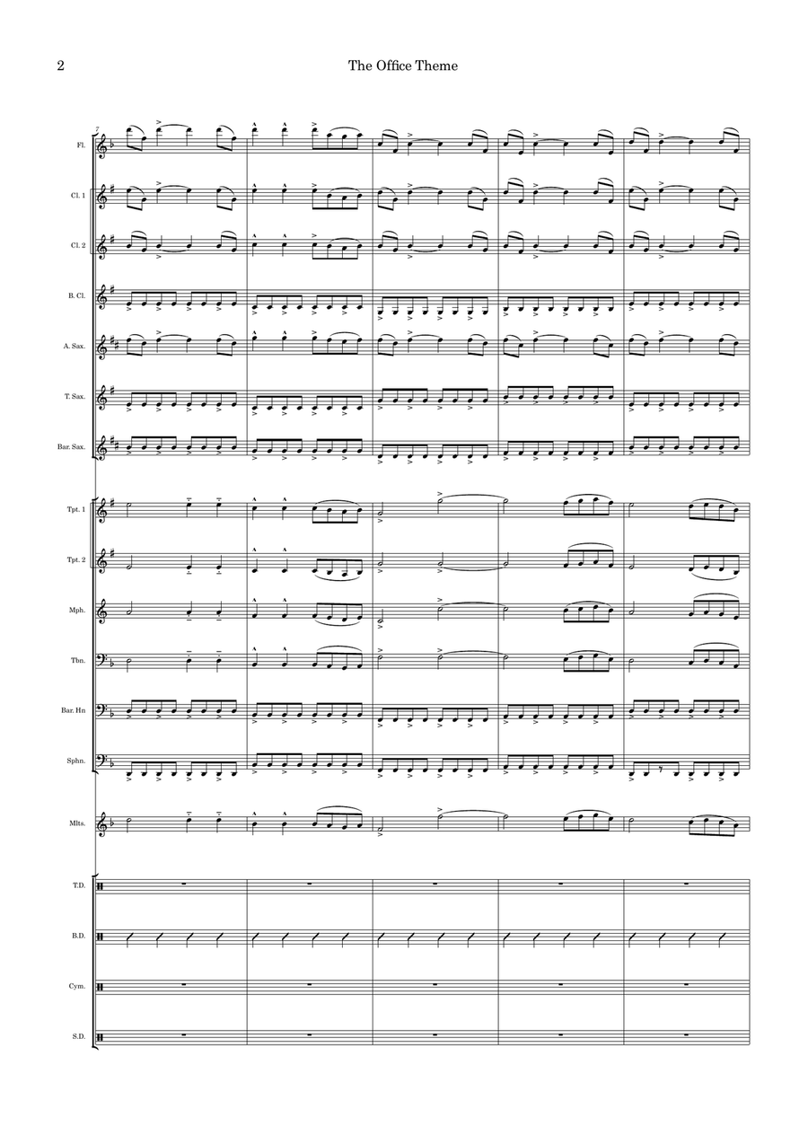 The Office - Theme Marching Band scores gallery preview page 2