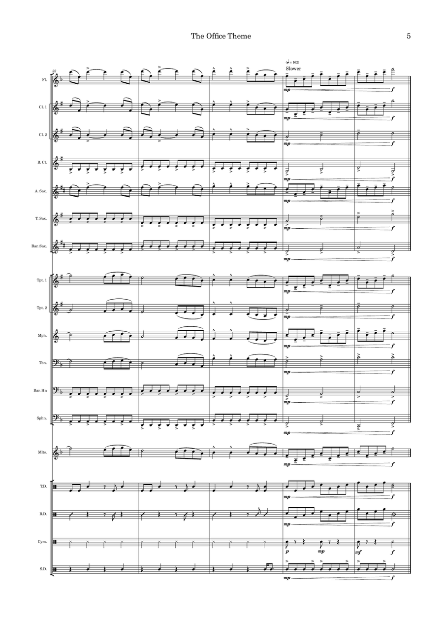 The Office - Theme Marching Band scores gallery preview page 5