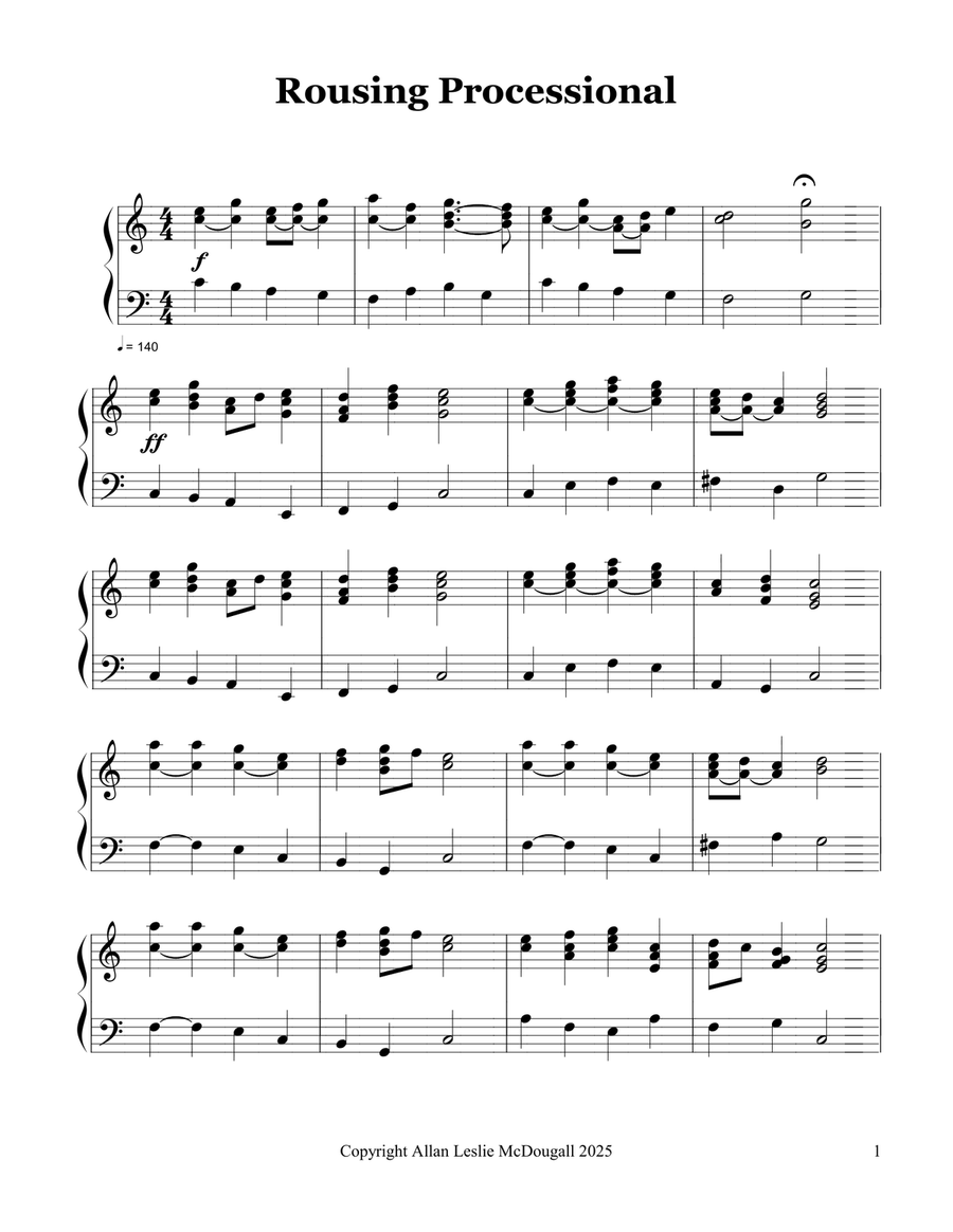 Rousing Processional Rousing Processional Organ Solo scores gallery preview page 1