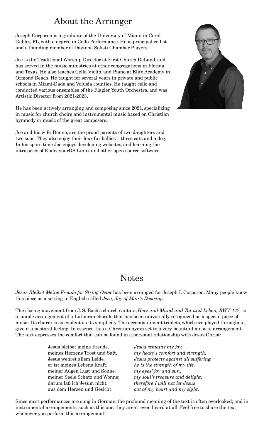 Jesus Bleibet Meine Freude for String Octet (Jesu, Joy of Man's Desiring) Large Ensemble scores gallery preview page 2