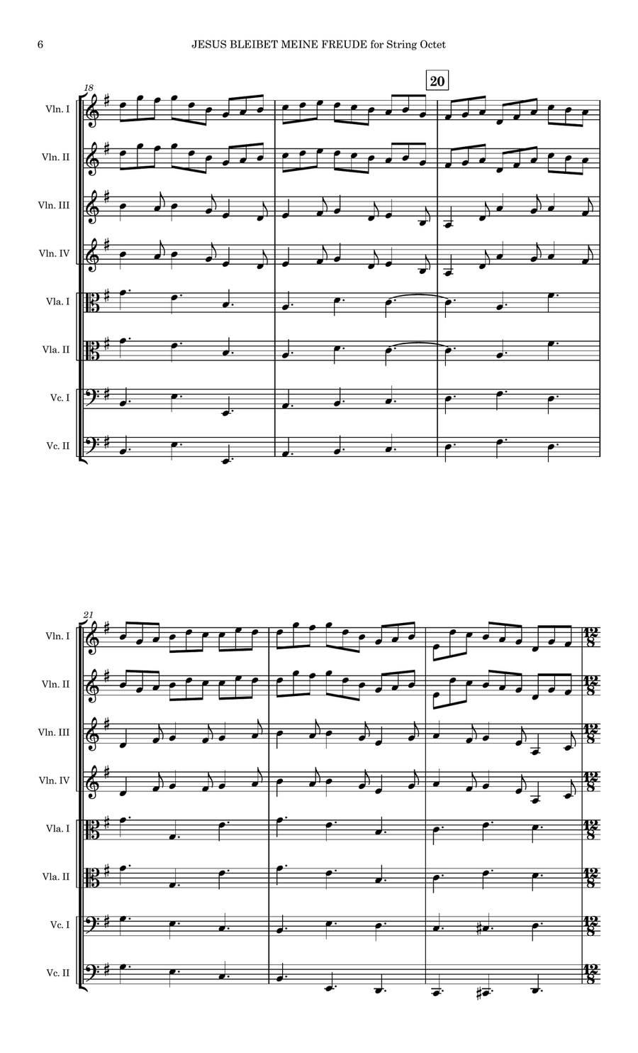 Jesus Bleibet Meine Freude for String Octet (Jesu, Joy of Man's Desiring) Large Ensemble scores gallery preview page 6