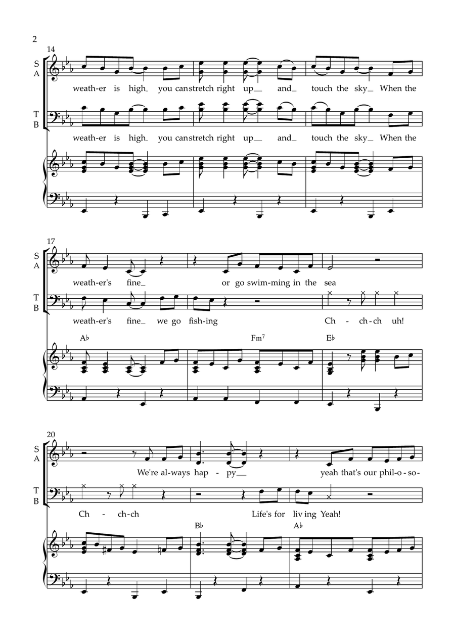Medley: In The Summertime with Summer Holiday and Under The Boardwalk 4-Part scores gallery preview page 3
