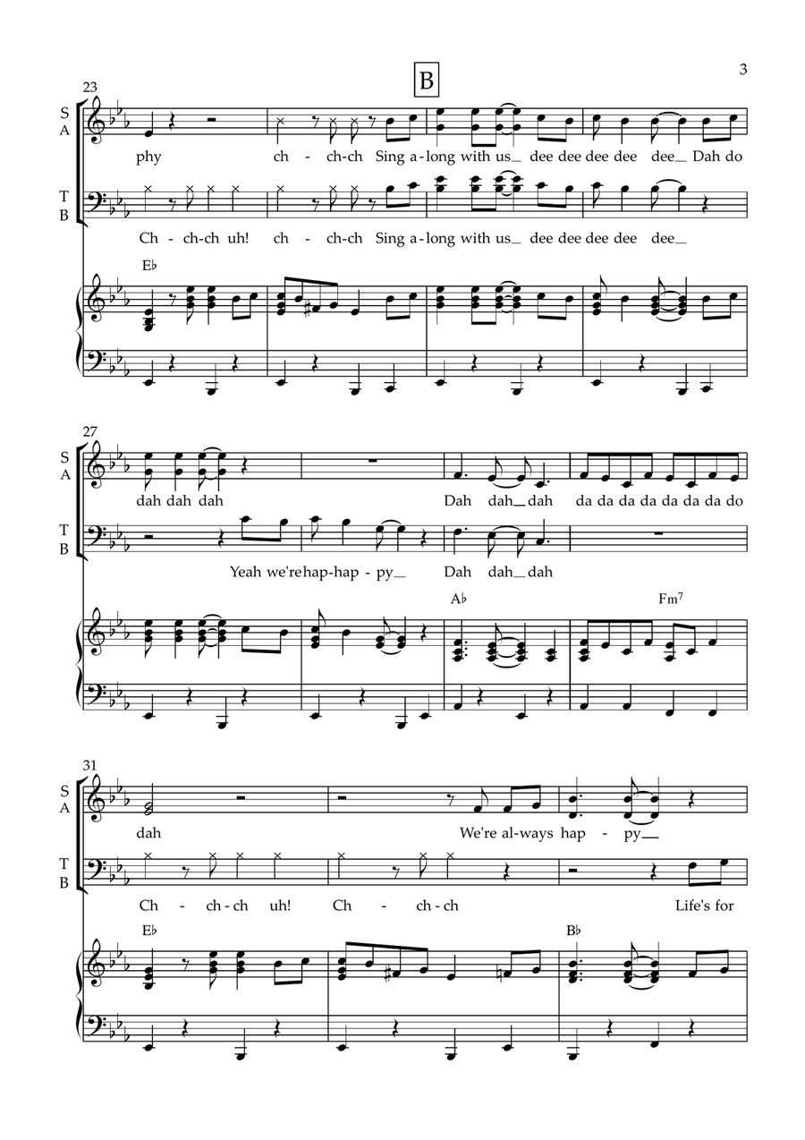Medley: In The Summertime with Summer Holiday and Under The Boardwalk 4-Part scores gallery preview page 4