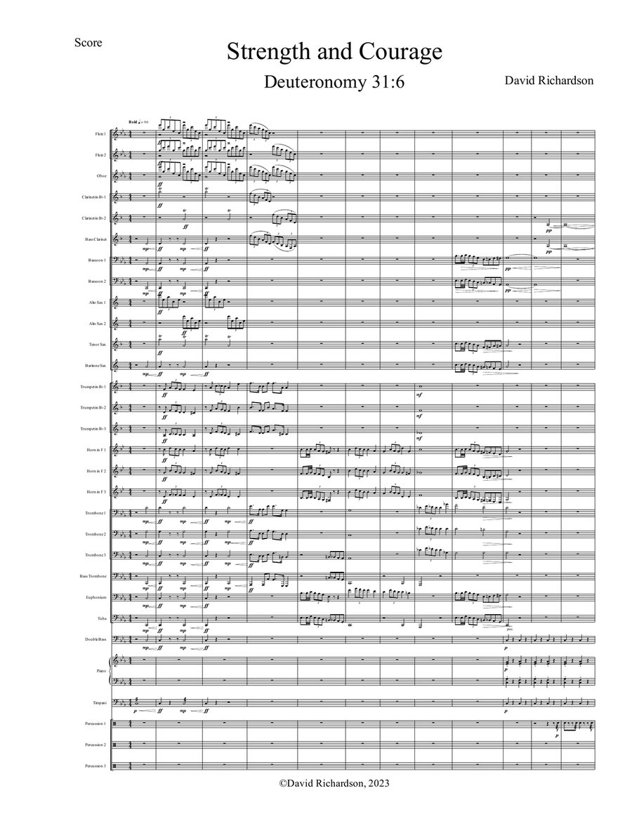 Strength and Courage - Score Only Concert Band scores gallery preview page 1