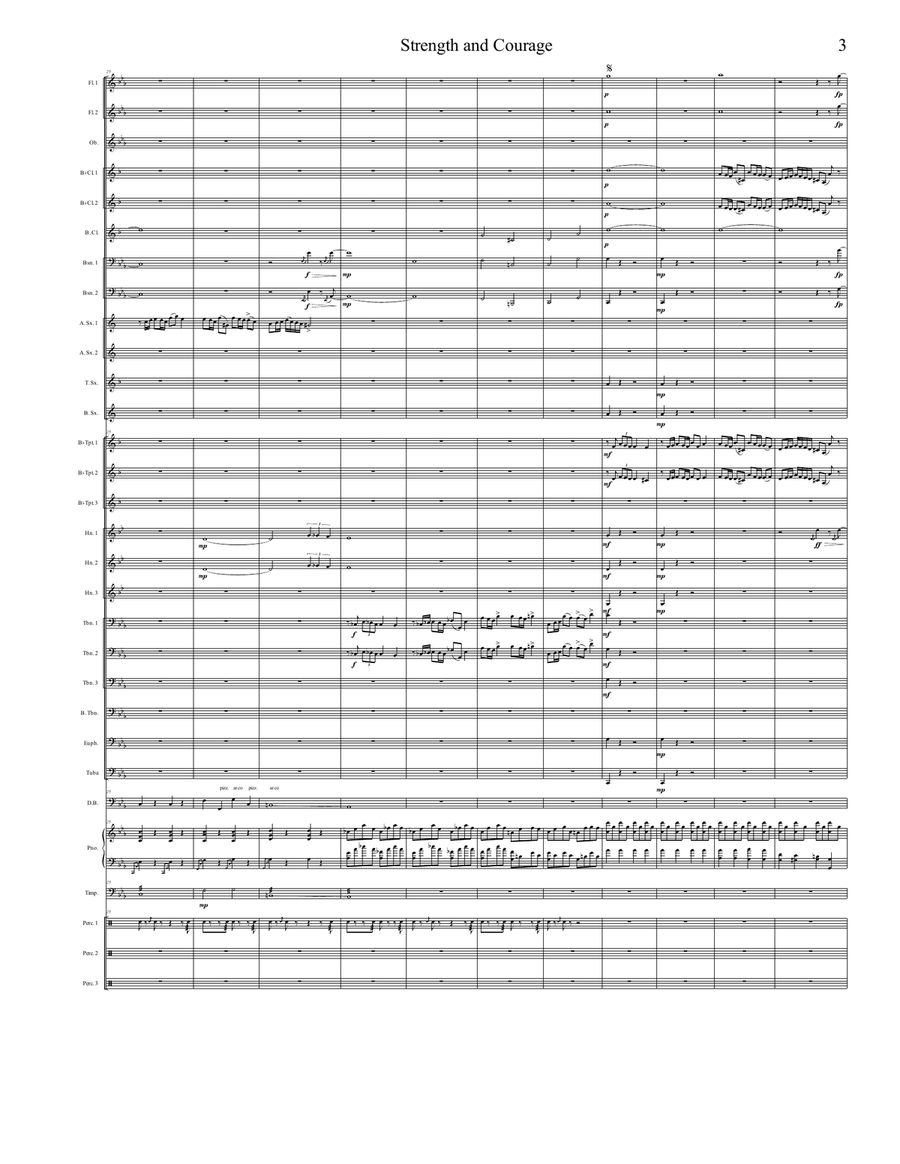 Strength and Courage - Score Only Concert Band scores gallery preview page 3