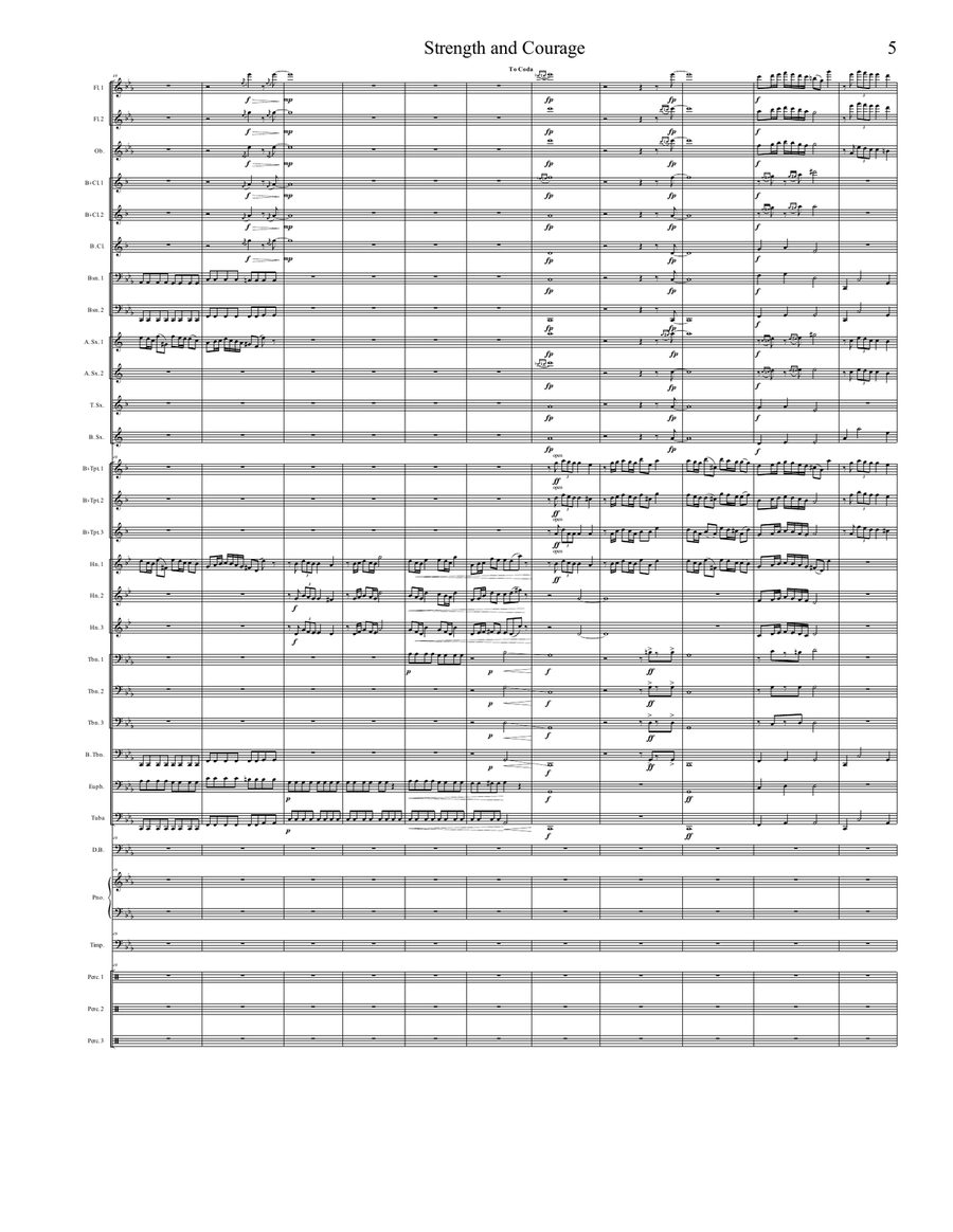 Strength and Courage - Score Only Concert Band scores gallery preview page 5
