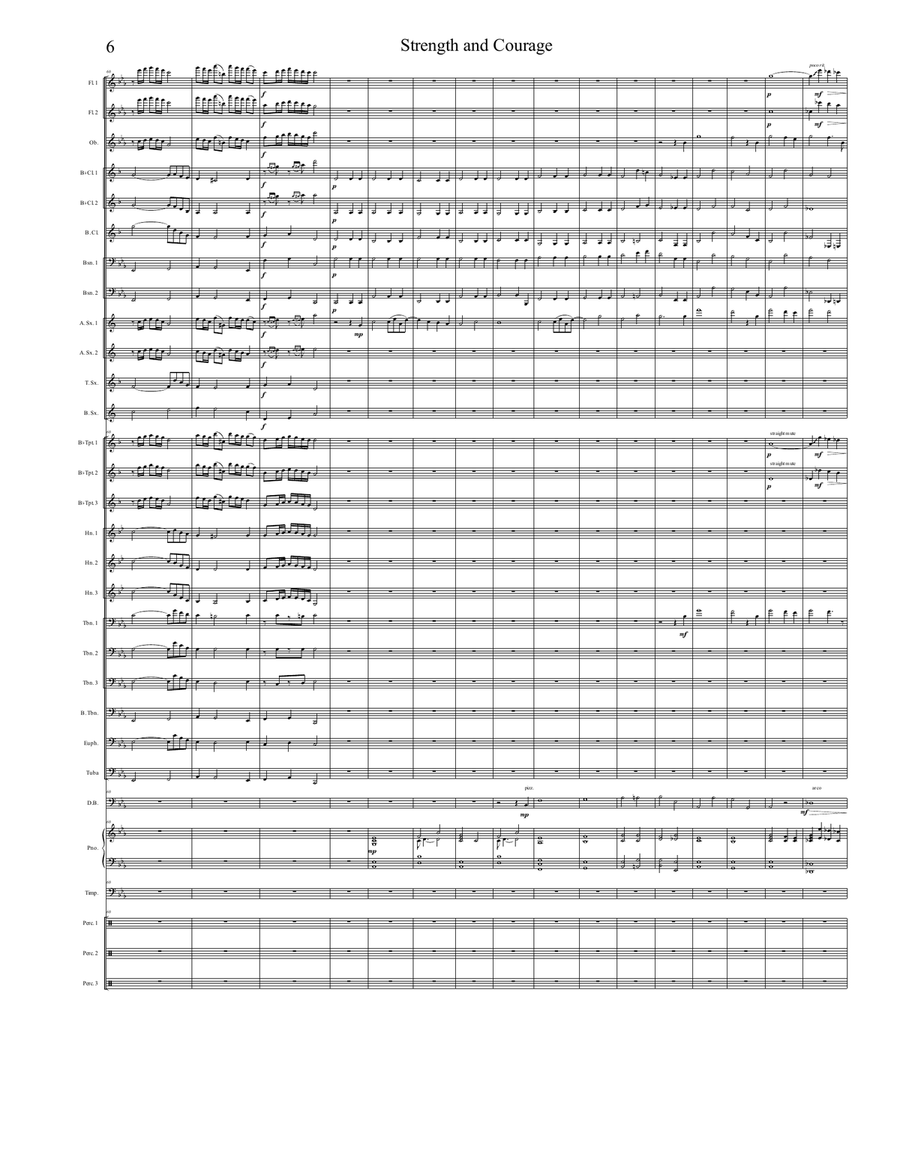 Strength and Courage - Score Only Concert Band scores gallery preview page 6
