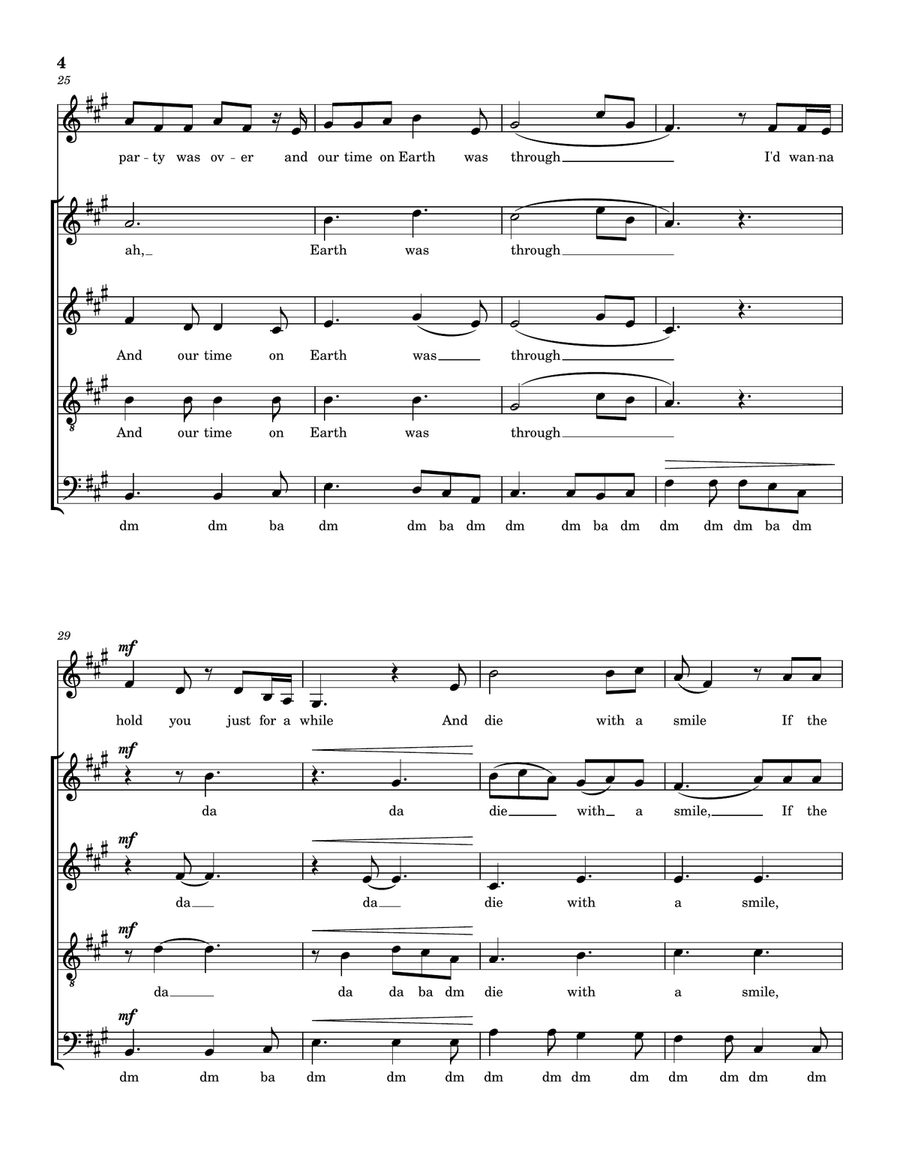 Die With A Smile Die With A Smile 4-Part scores gallery preview page 4