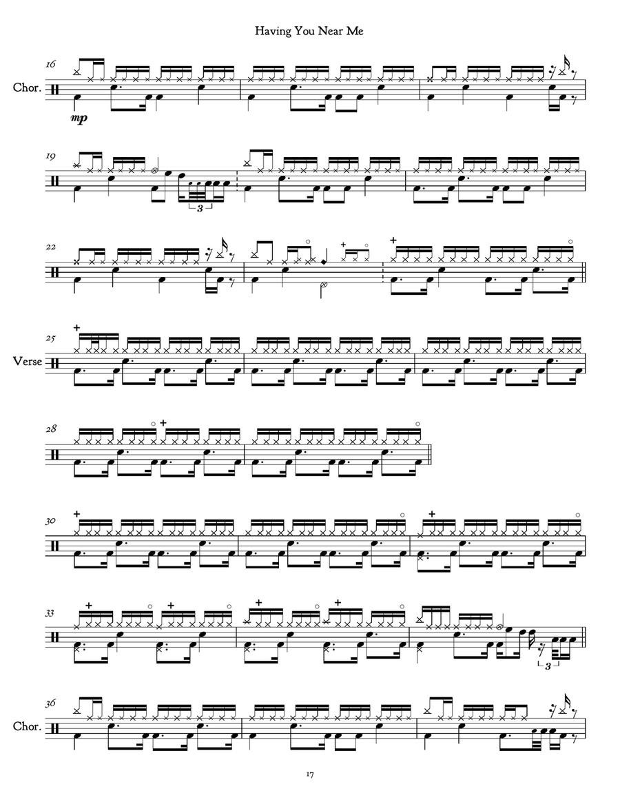 Having You Near Me Having You Near Me Drum Set scores gallery preview page 2