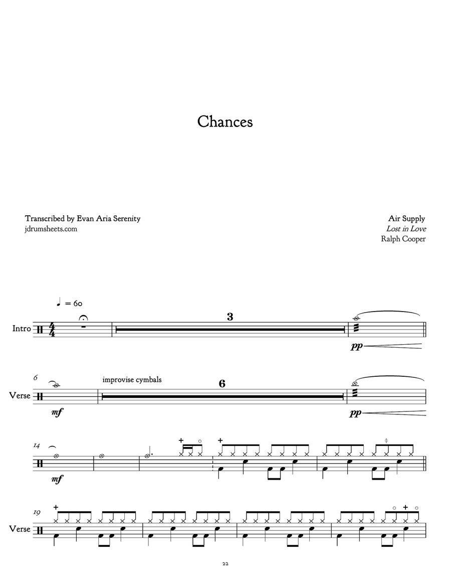 Chances Chances Drum Set scores gallery preview page 1