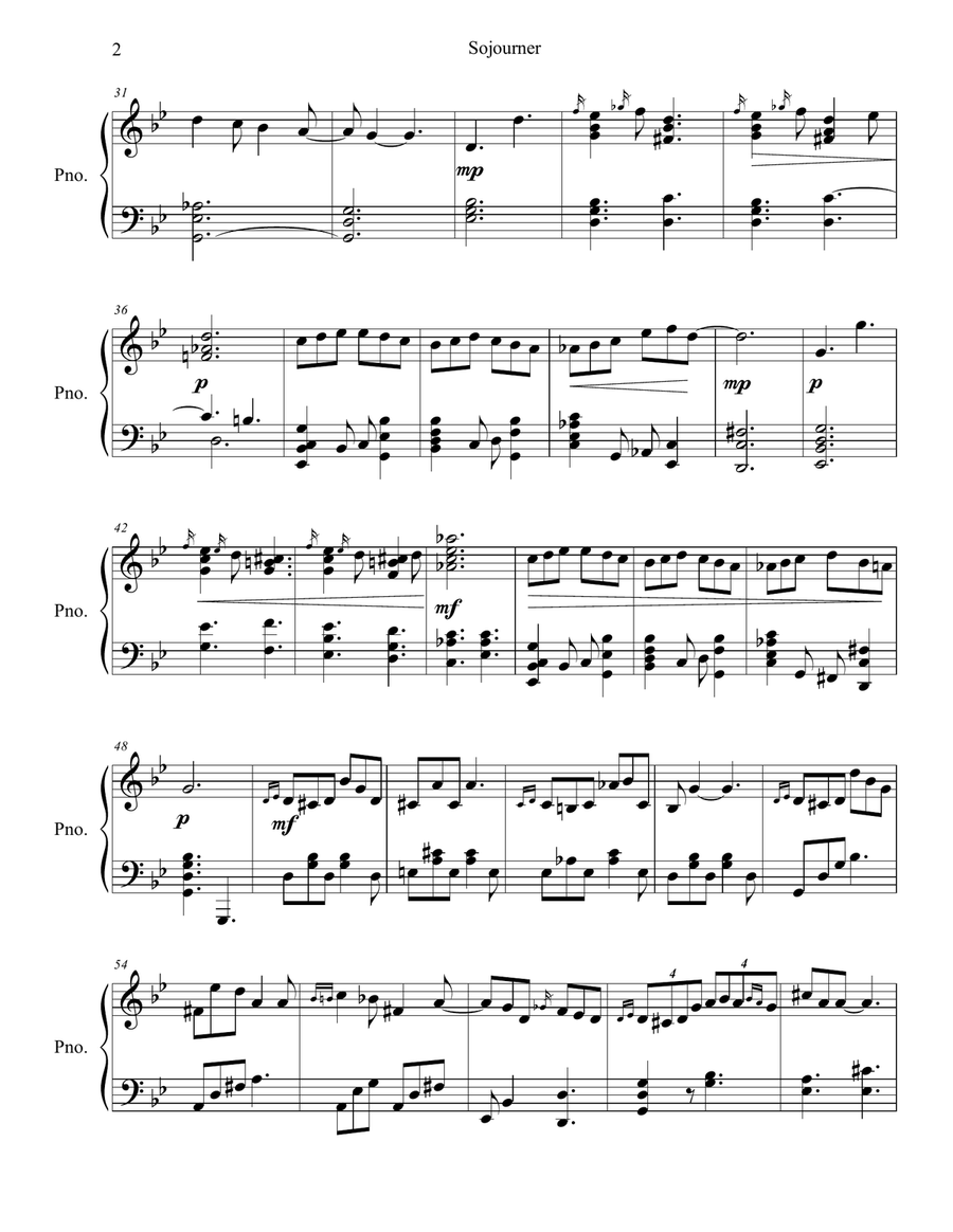 Sojourner Sojourner Piano, Vocal scores gallery preview page 2