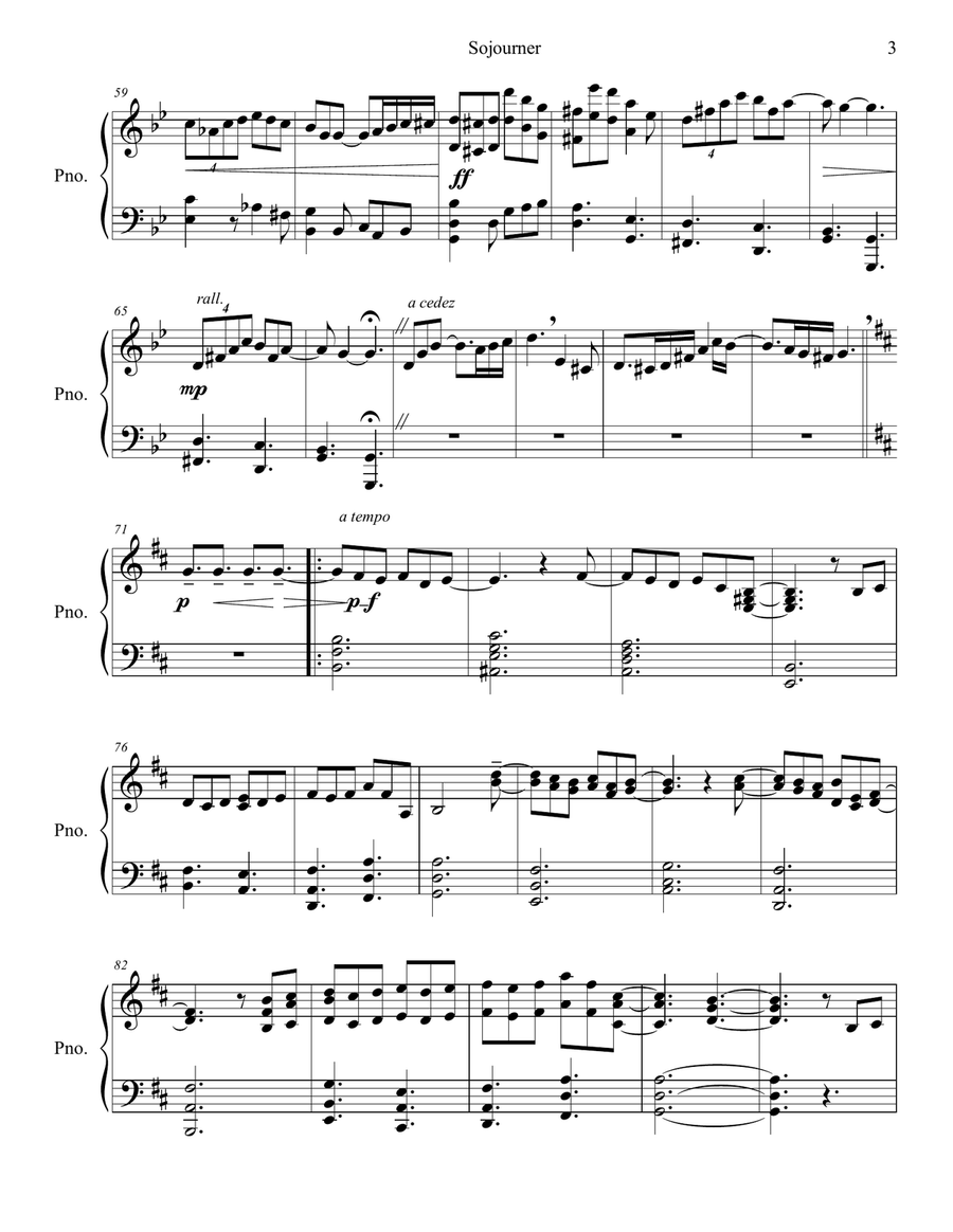 Sojourner Sojourner Piano, Vocal scores gallery preview page 3