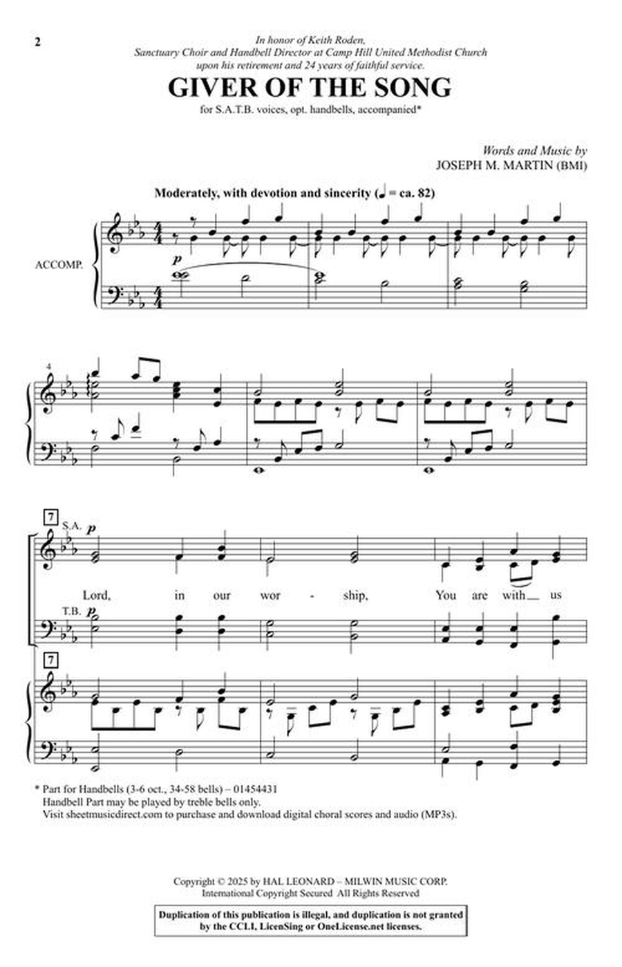 Giver of the Song Giver of the Song 4-Part scores gallery preview page 3