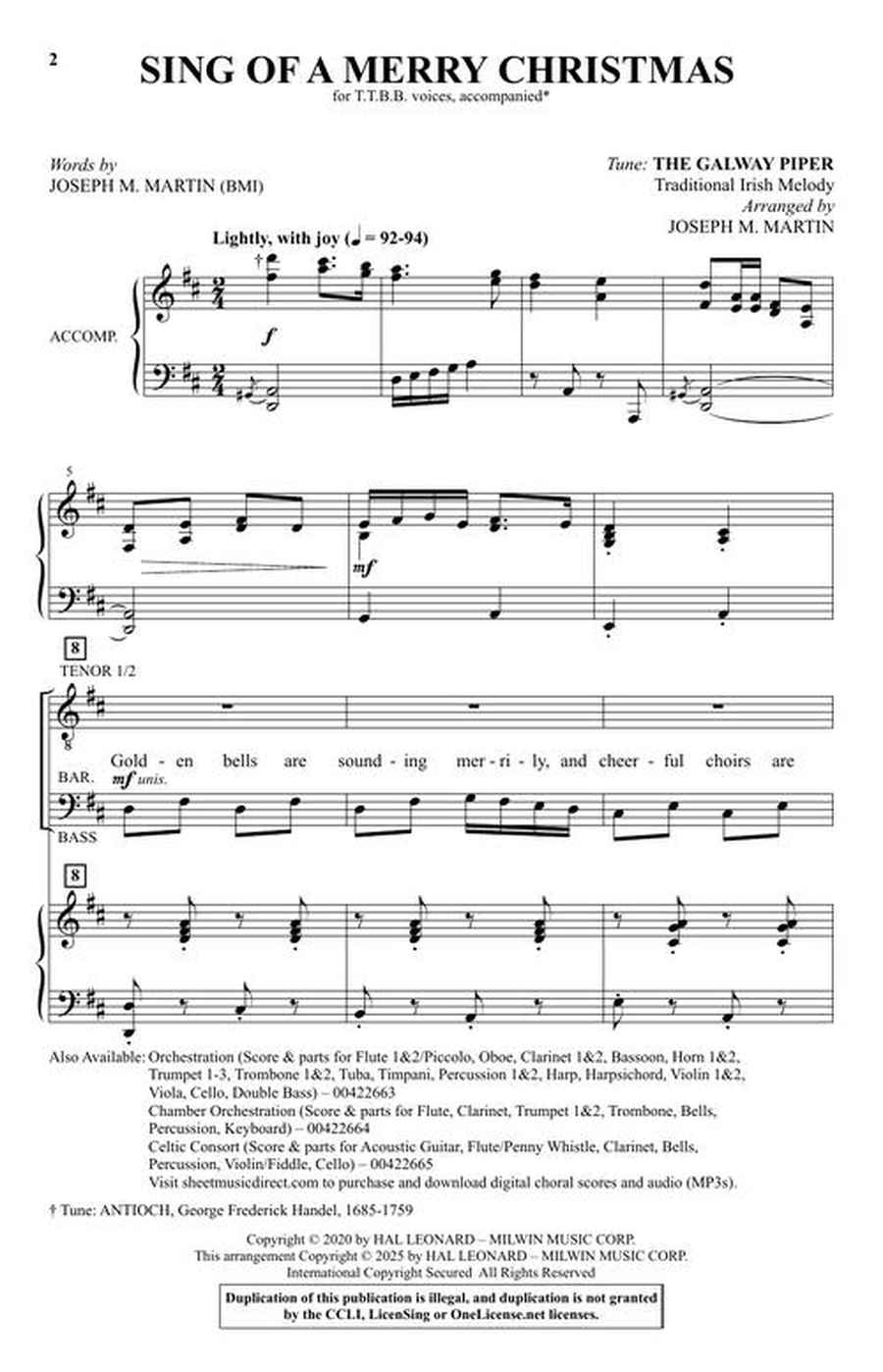 Sing of a Merry Christmas TTBB scores gallery preview page 3