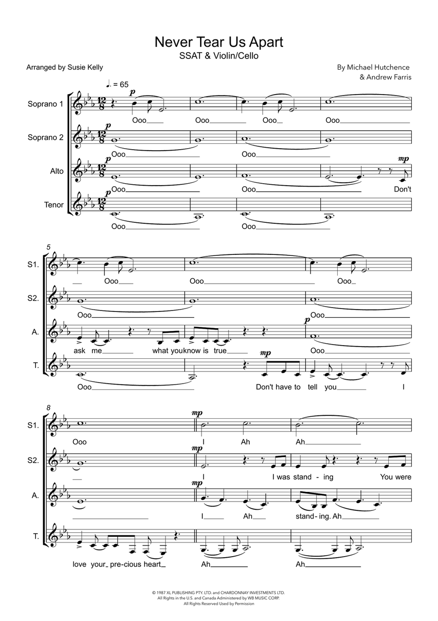 Never Tear Us Apart Never Tear Us Apart SSAA scores gallery preview page 2