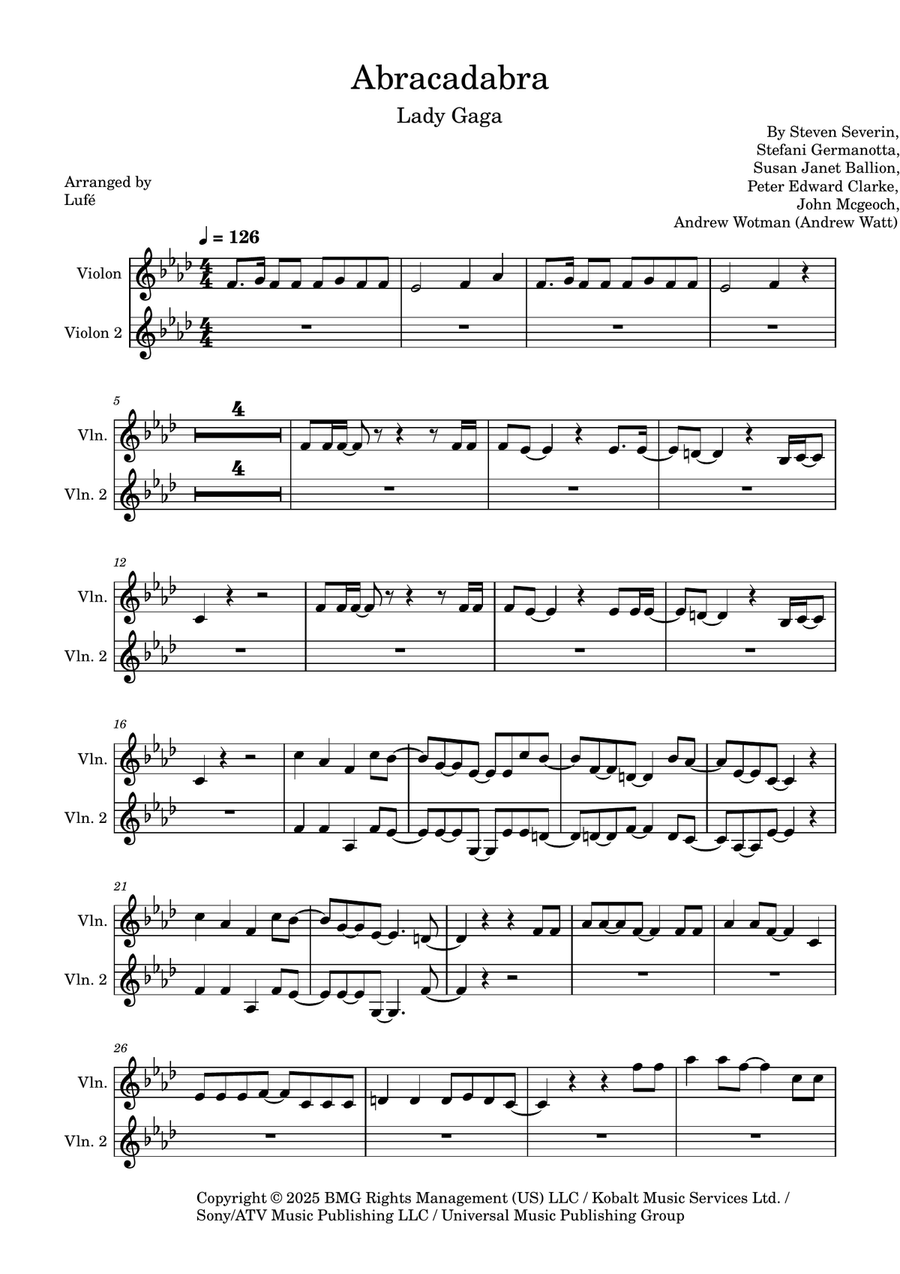 Abracadabra Abracadabra Violin Solo scores gallery preview page 4