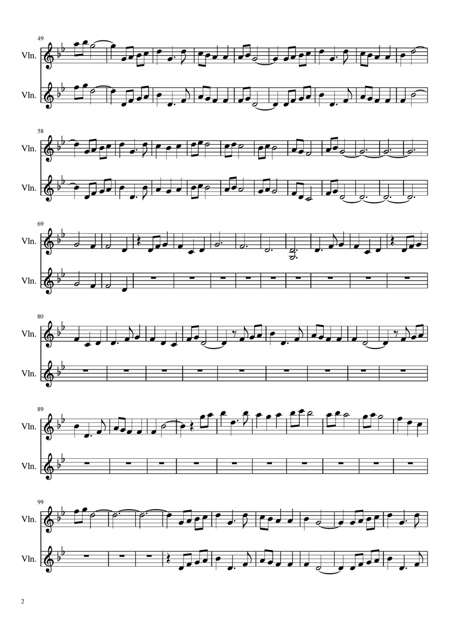 Sis Puella Magica! Sis Puella Magica! Violin Solo scores gallery preview page 2