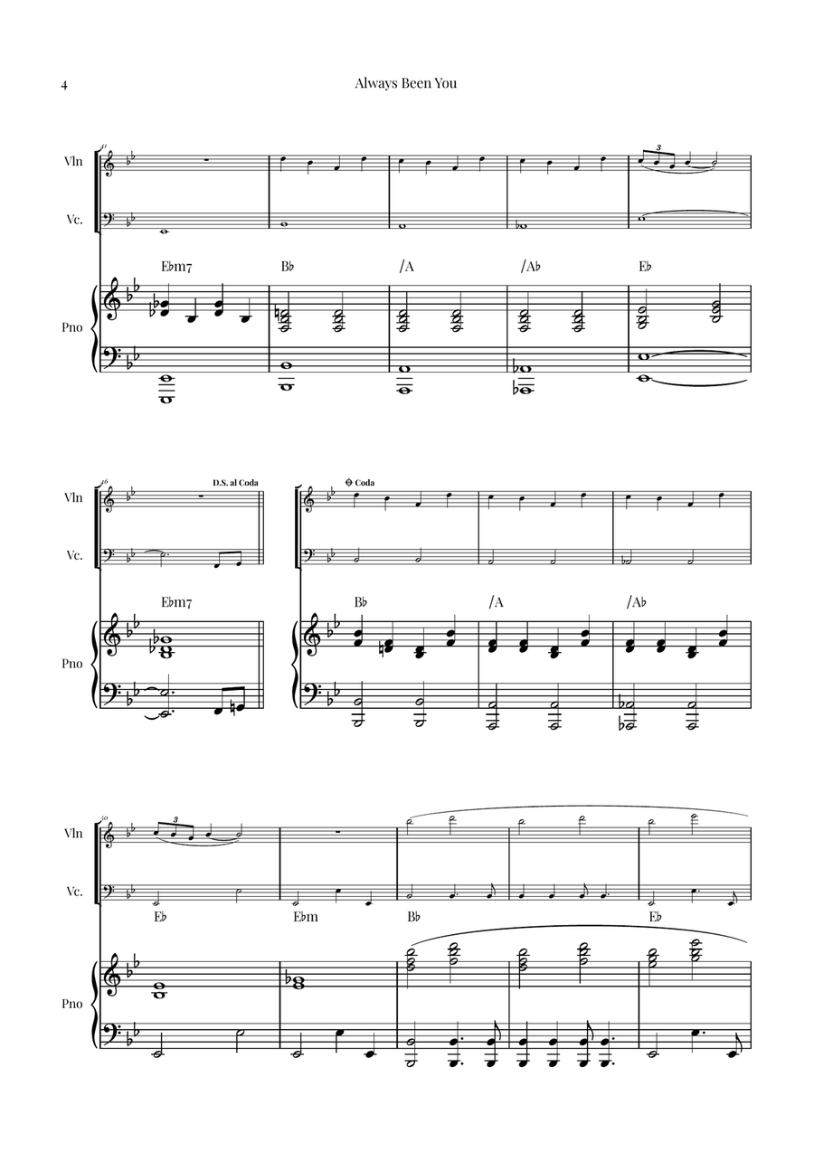 Always Been You Piano Trio scores gallery preview page 4