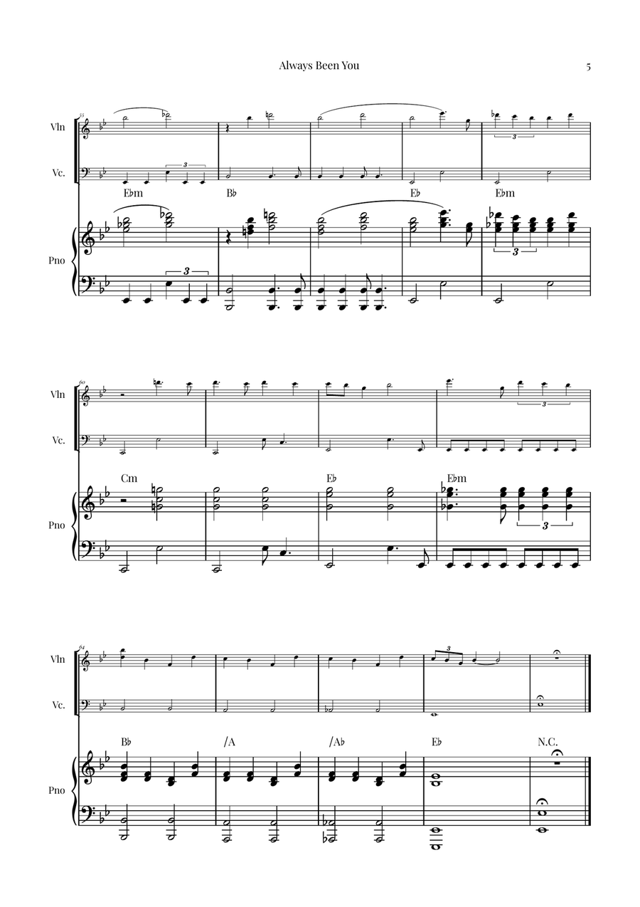 Always Been You Piano Trio scores gallery preview page 5