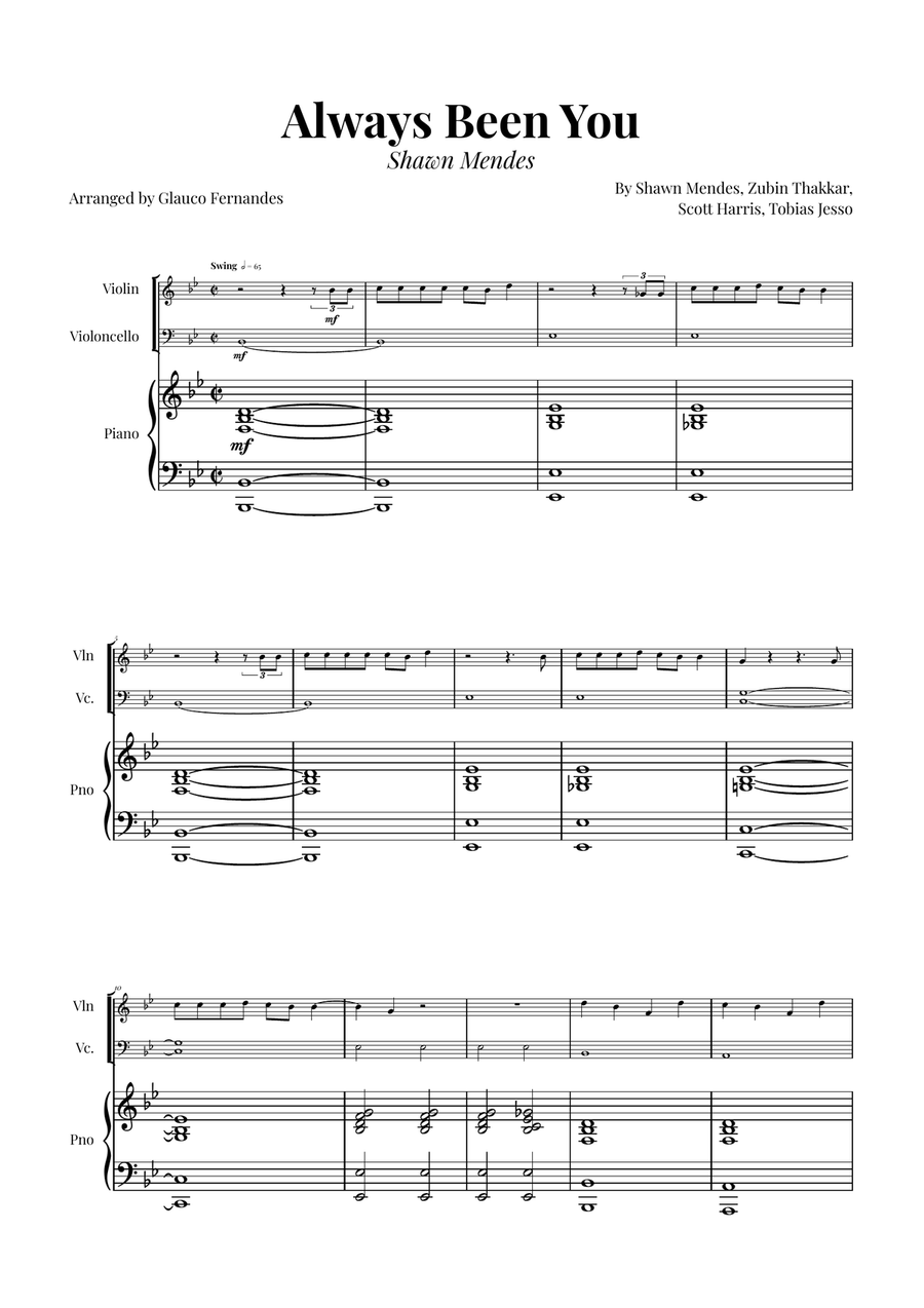 Always Been You Piano Trio scores gallery preview page 1