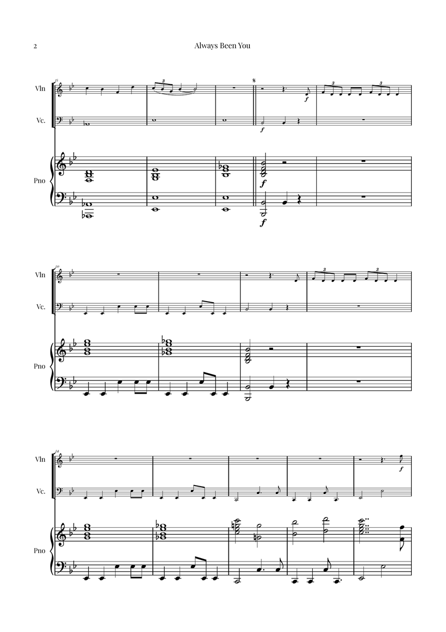 Always Been You Piano Trio scores gallery preview page 2
