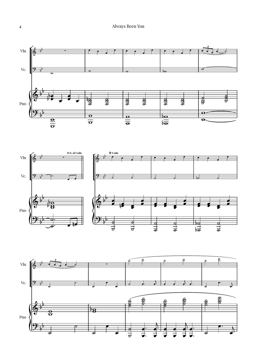 Always Been You Piano Trio scores gallery preview page 4